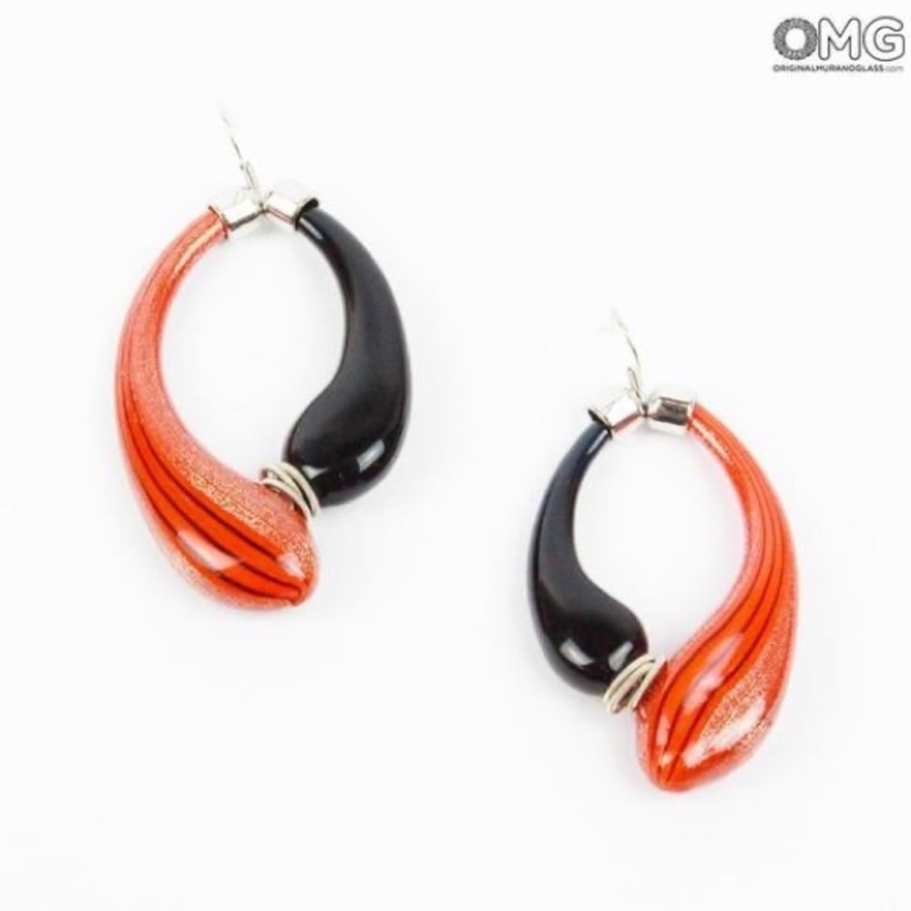 Original Murano glass earrings made in Venice Italy pre owned never worn